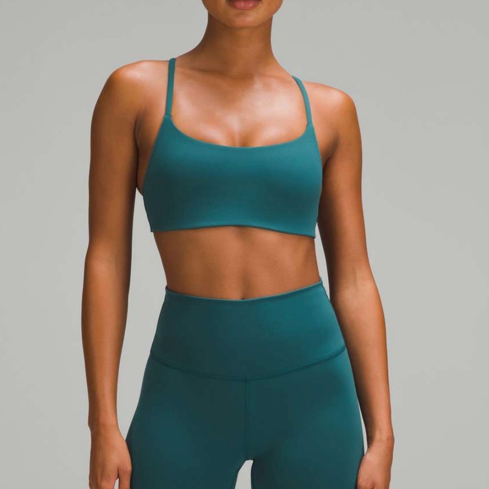 Wunder Train Strappy Bra in Storm Teal